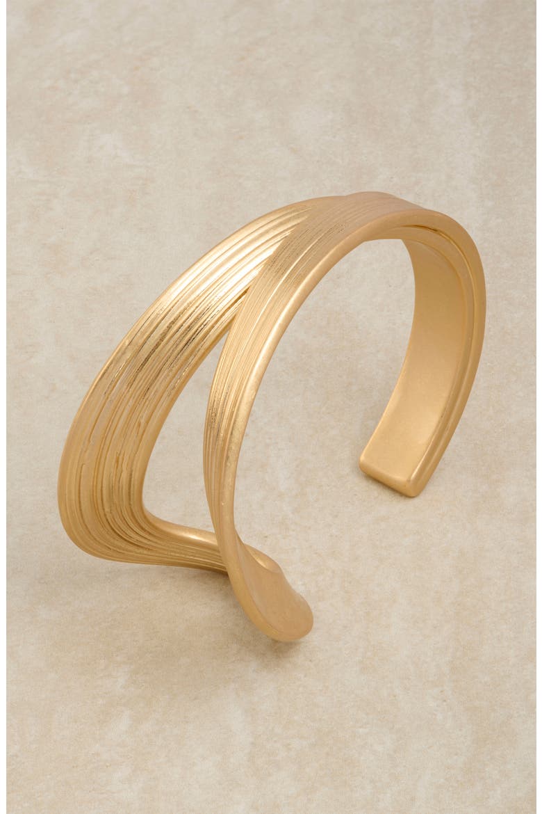 Blair Brushed Twist Cuff, Alternate, color, GOLD TONE