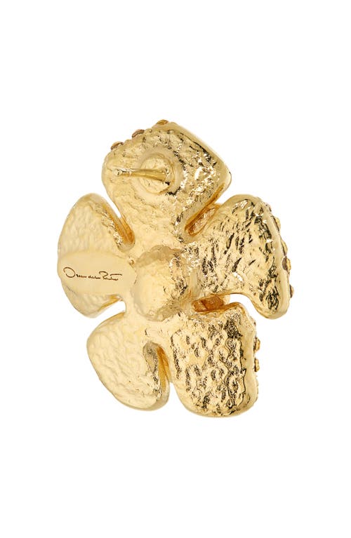 Oscar De La Renta Small Pavé Rose Earrings In Light Topaz