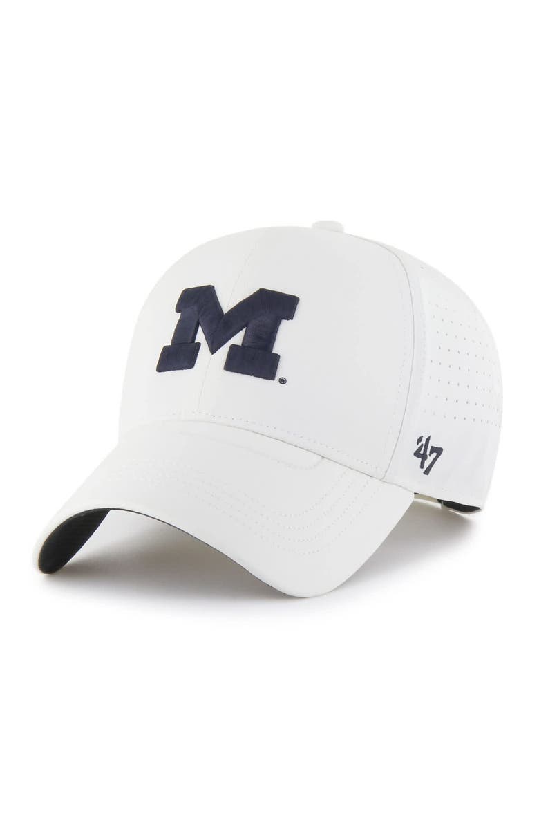 '47 Men's '47 White Michigan Wolverines Forward Vent MVP Adjustable Hat, Main, color,