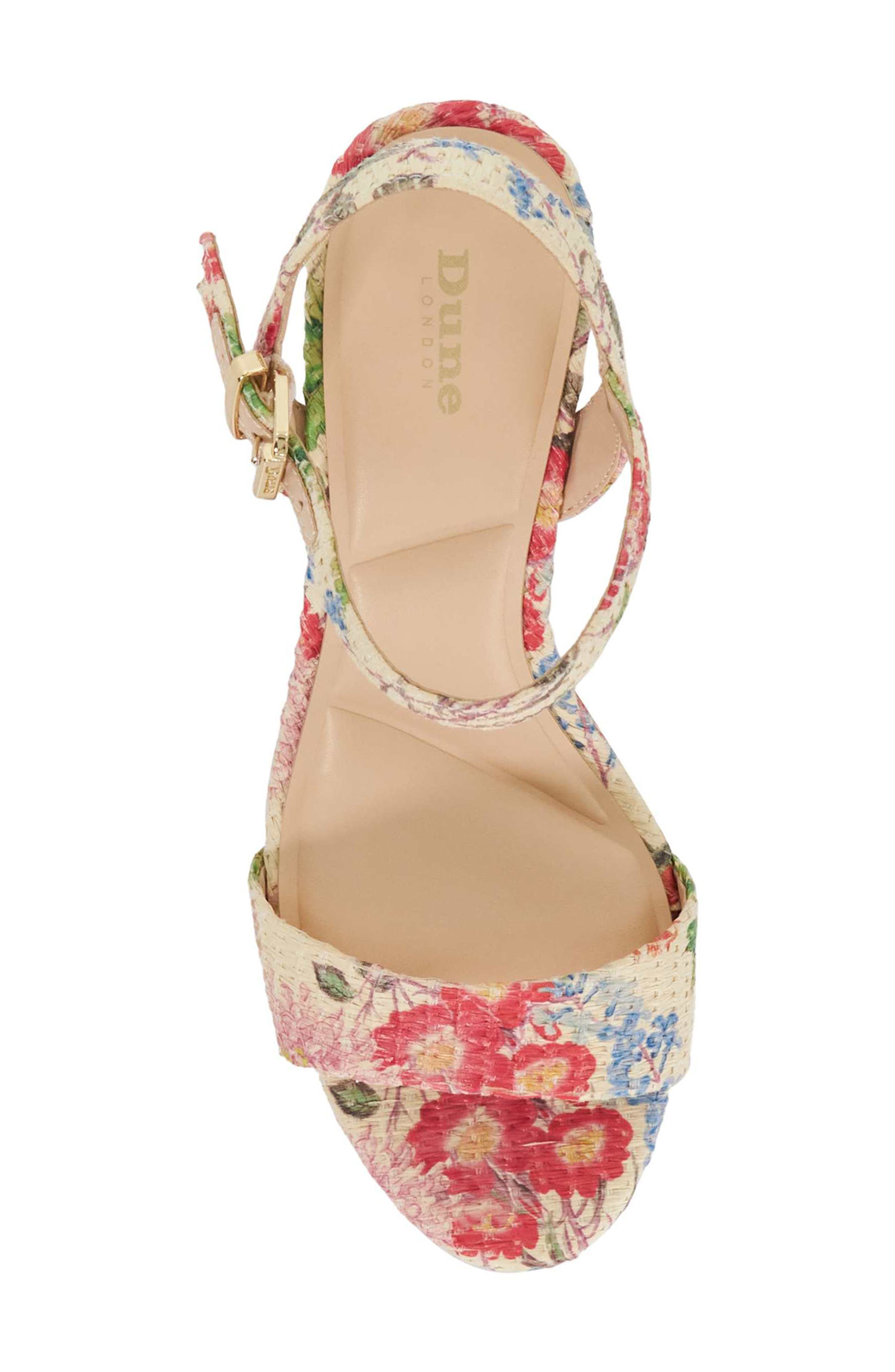 Dune London Monotone Ankle Strap Platform Sandal, Alternate, color, Raffia