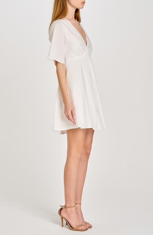 Shop Wayf Zelma Short Sleeve Babydoll Minidress In Ivory