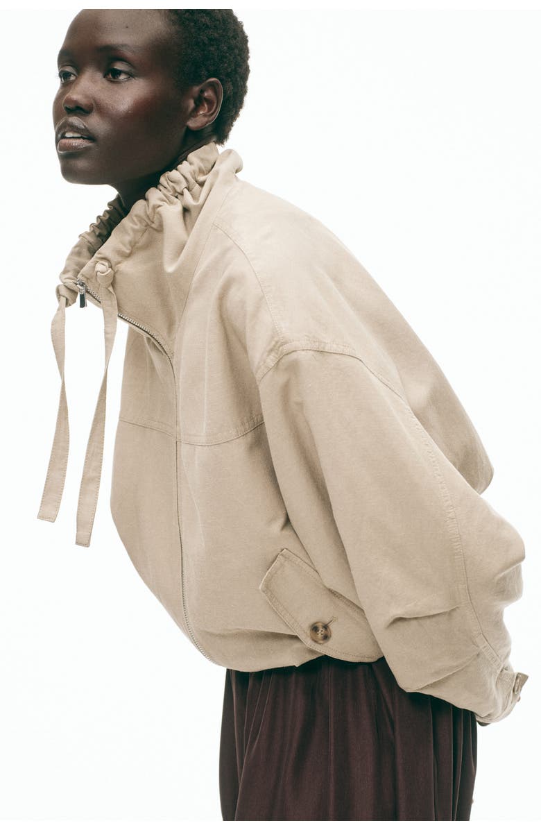 H&M Linen-blend jacket, Alternate, color, Beige