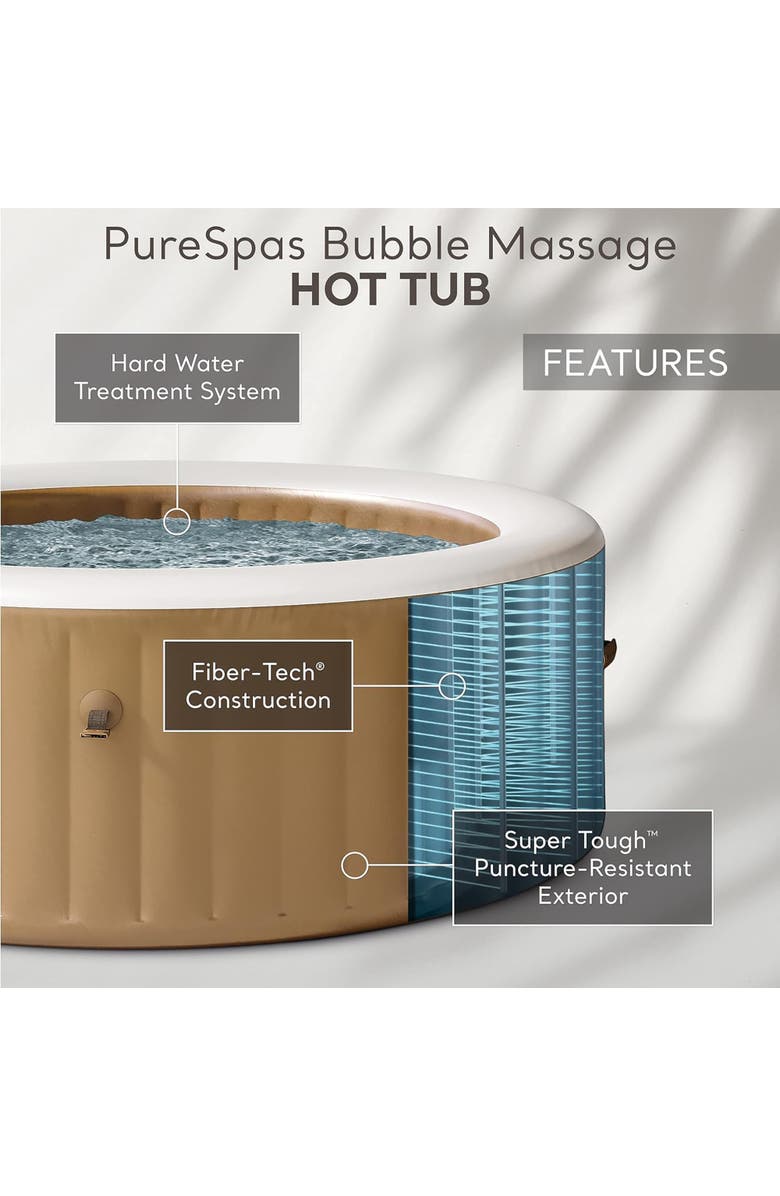 Intex Purespa Sahara Tan 4Person Inflatable Hot Tub, 77" Round, Jets, Alternate, color,