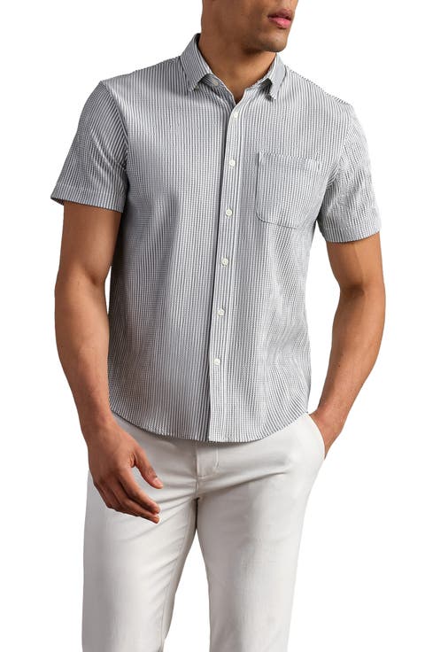 Commuter Stripe Seersucker Button-Up Shirt