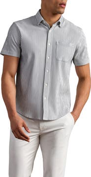 Rhone Commuter Stripe Seersucker Button-Up Shirt