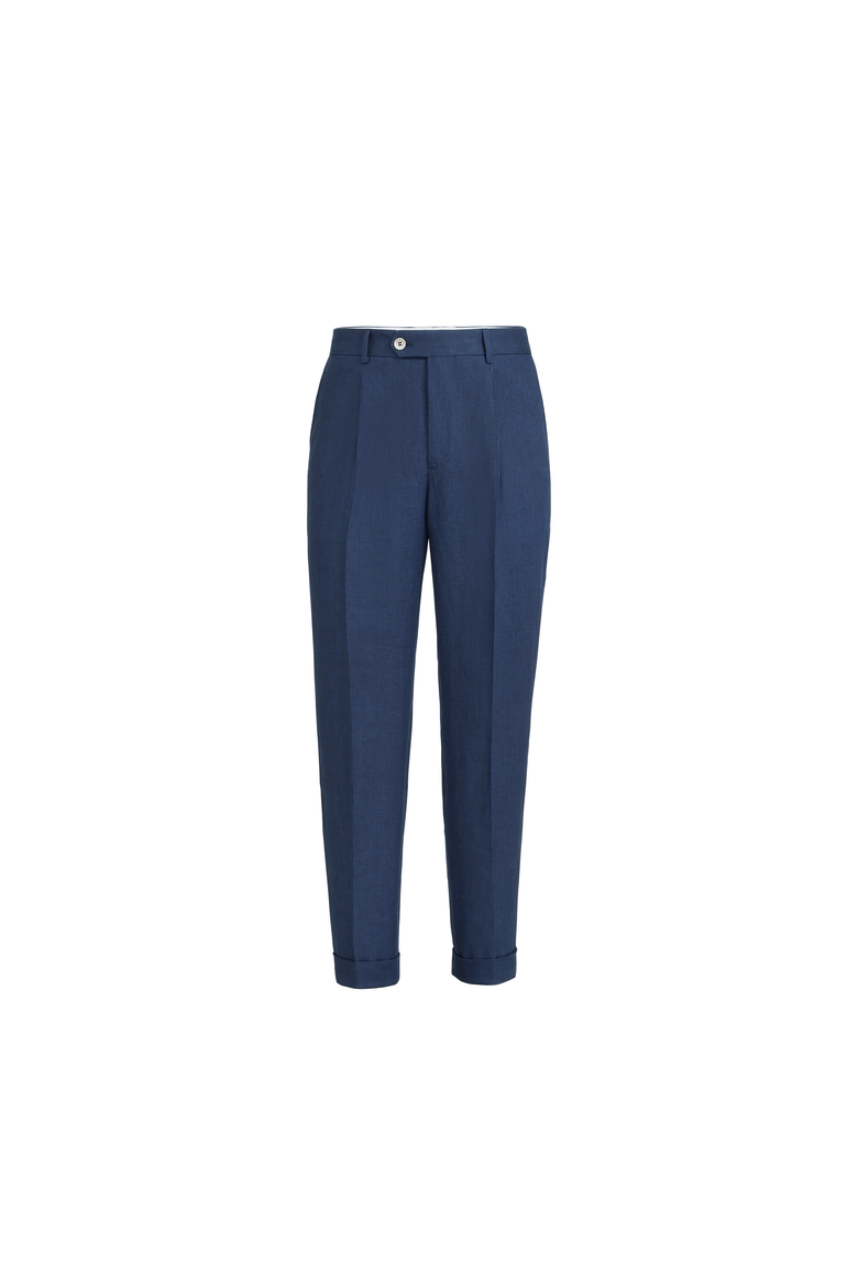 Délavé linen trousers, Alternate, color, Navy Blue