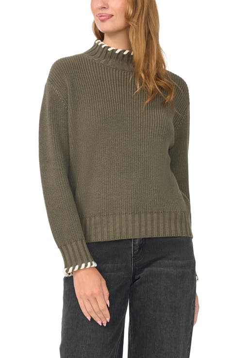 Whipstitch Turtleneck Sweater