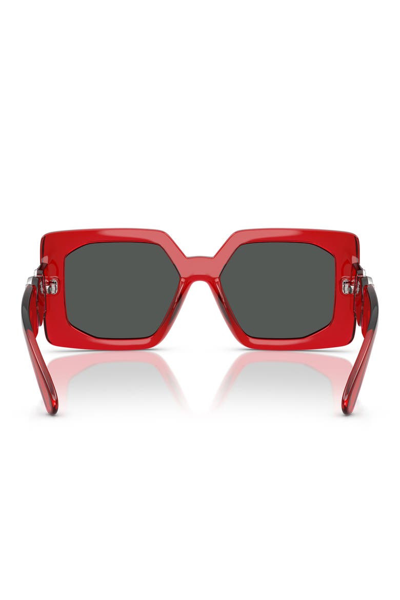 55mm Square Sunglasses, Alternate, color, TRANSPARENT RED
