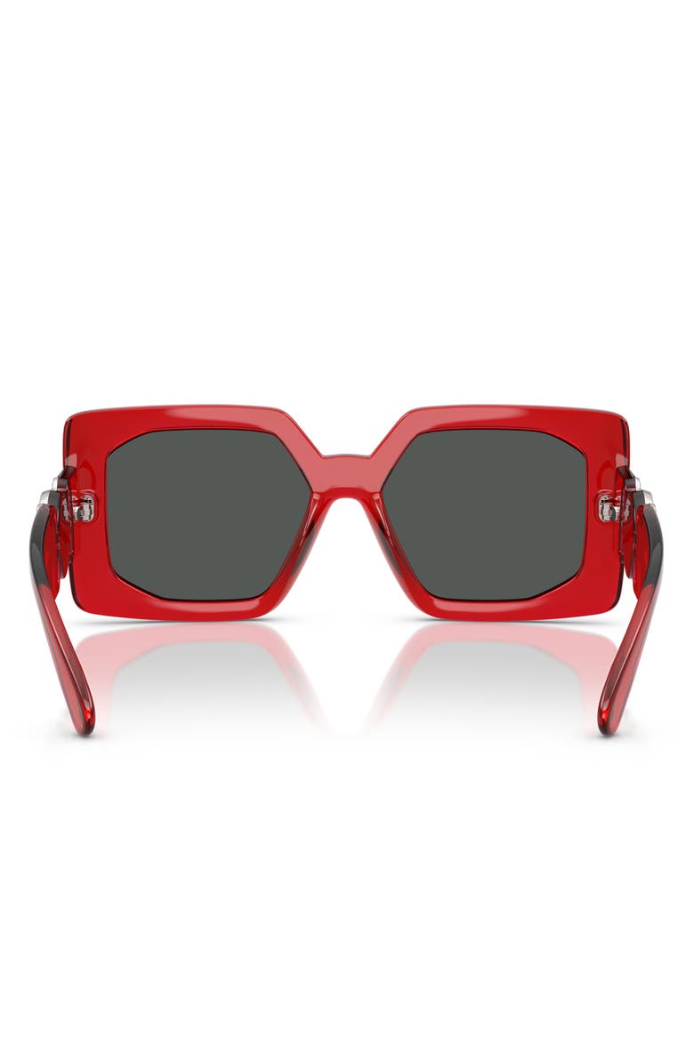 Versace 55mm Square Sunglasses, Alternate, color, Transparent Red