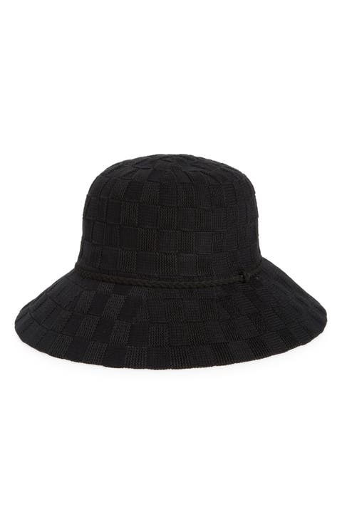 Checkerboard Wide Brim Cloche