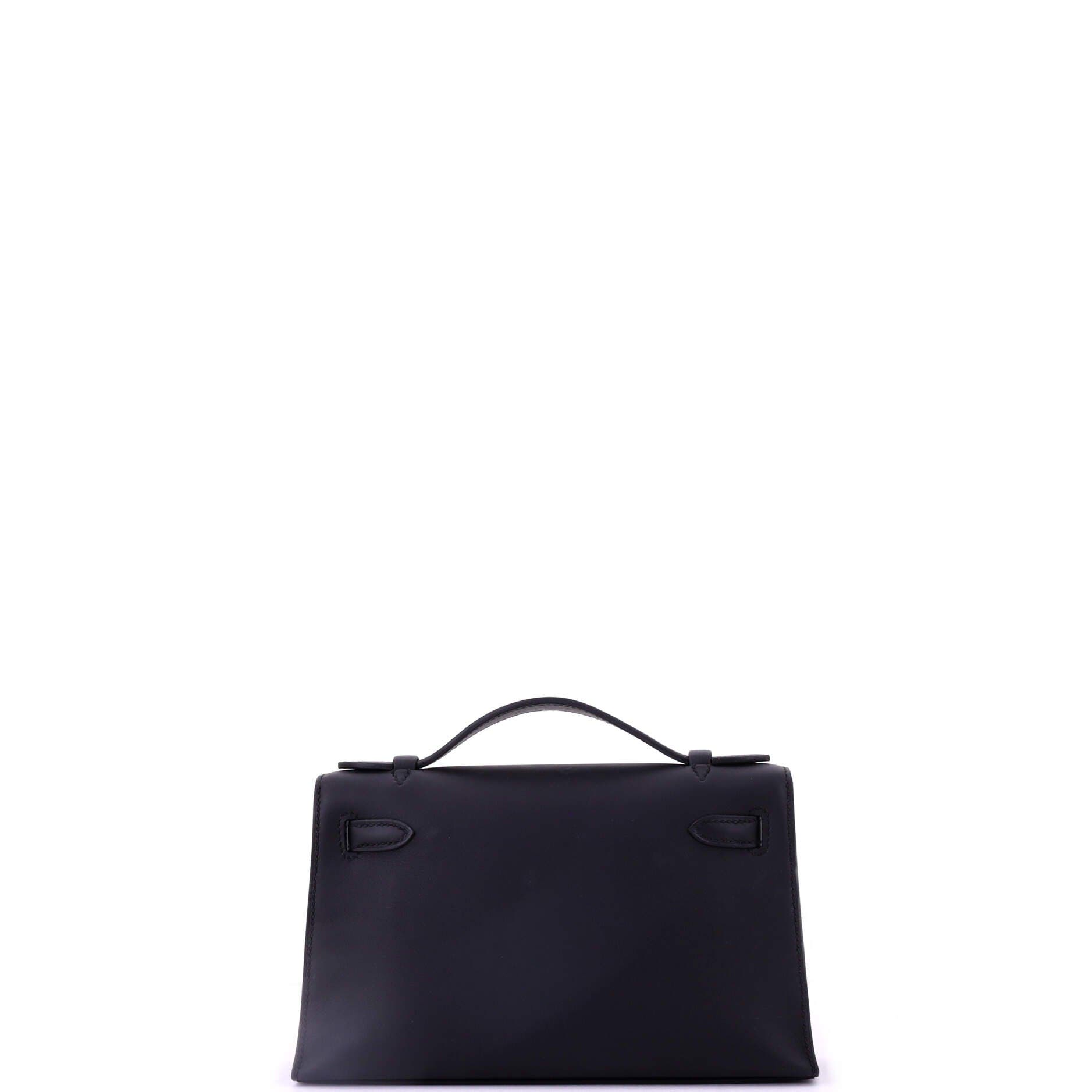 Pre-Owned Hermes Kelly Pochette Swift, Alternate, color, Noir