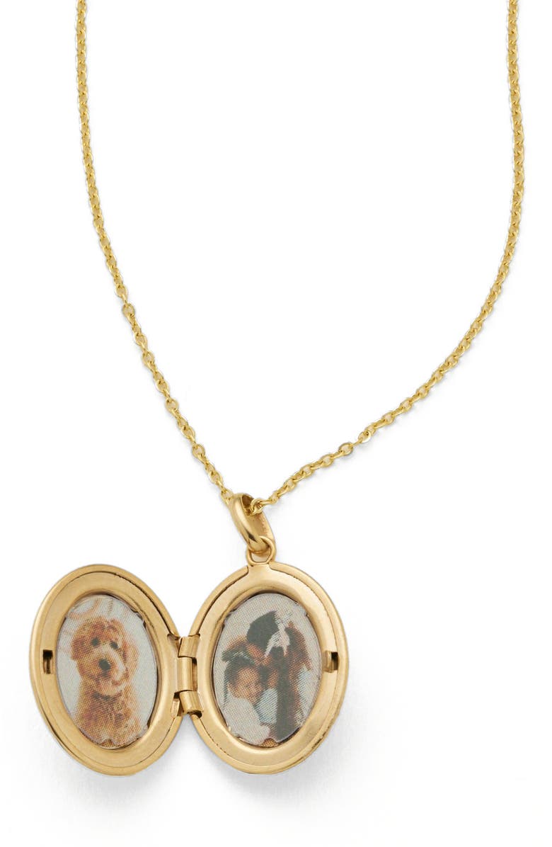 MADE BY MARY Mini Oval Locket Necklace, Alternate, color, Silver