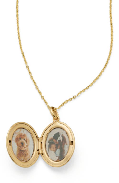 Made By Mary Mini Oval Locket Necklace In Metallic
