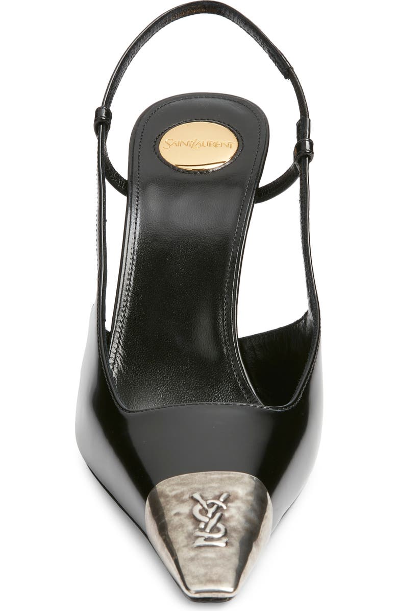 Saint Laurent Jeanne Slingback Pump, Alternate, color, Noir