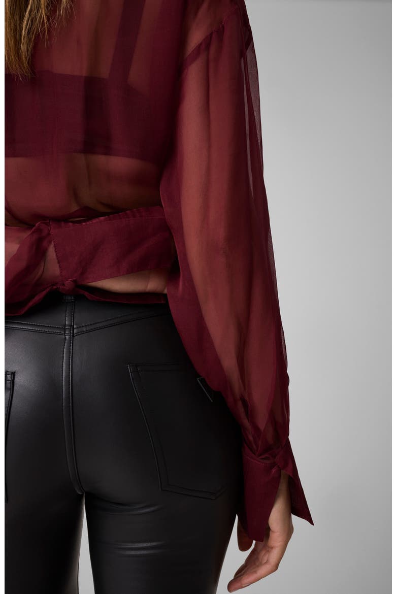Silk Chiffon Shawl Neck Bodysuit, Alternate, color, F5ZB-DARK