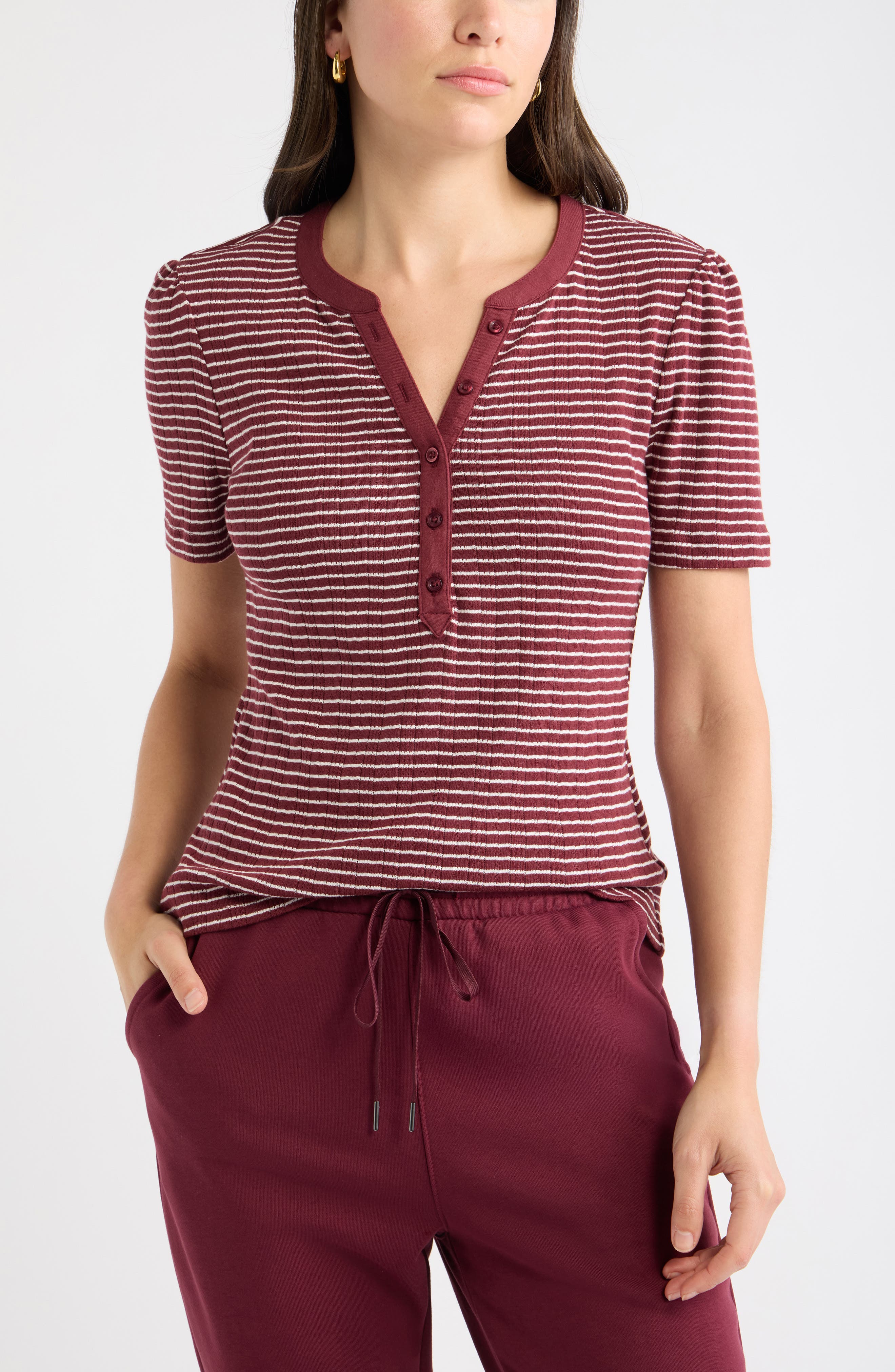 selected BURGUNDY- IVORY STRIPE
