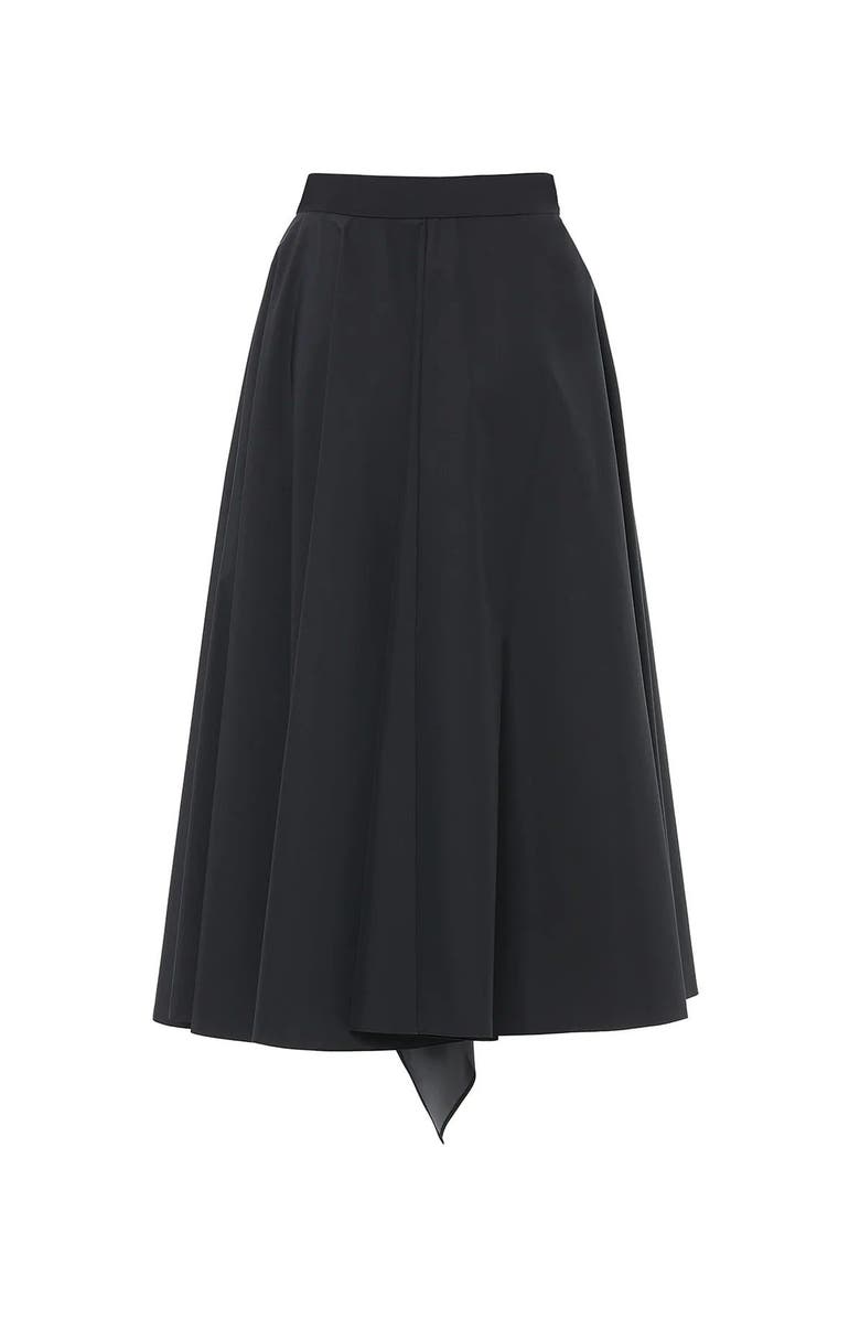 Gizia Asymmetric Skirt with Gathered Detailed, Alternate, color, Black