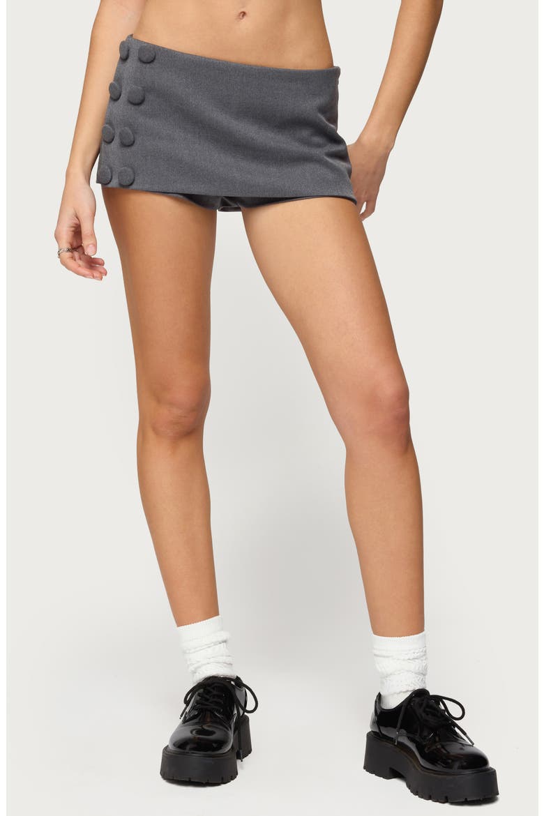 Imaney Button Miniskort, Main, color, DARK-GRAY