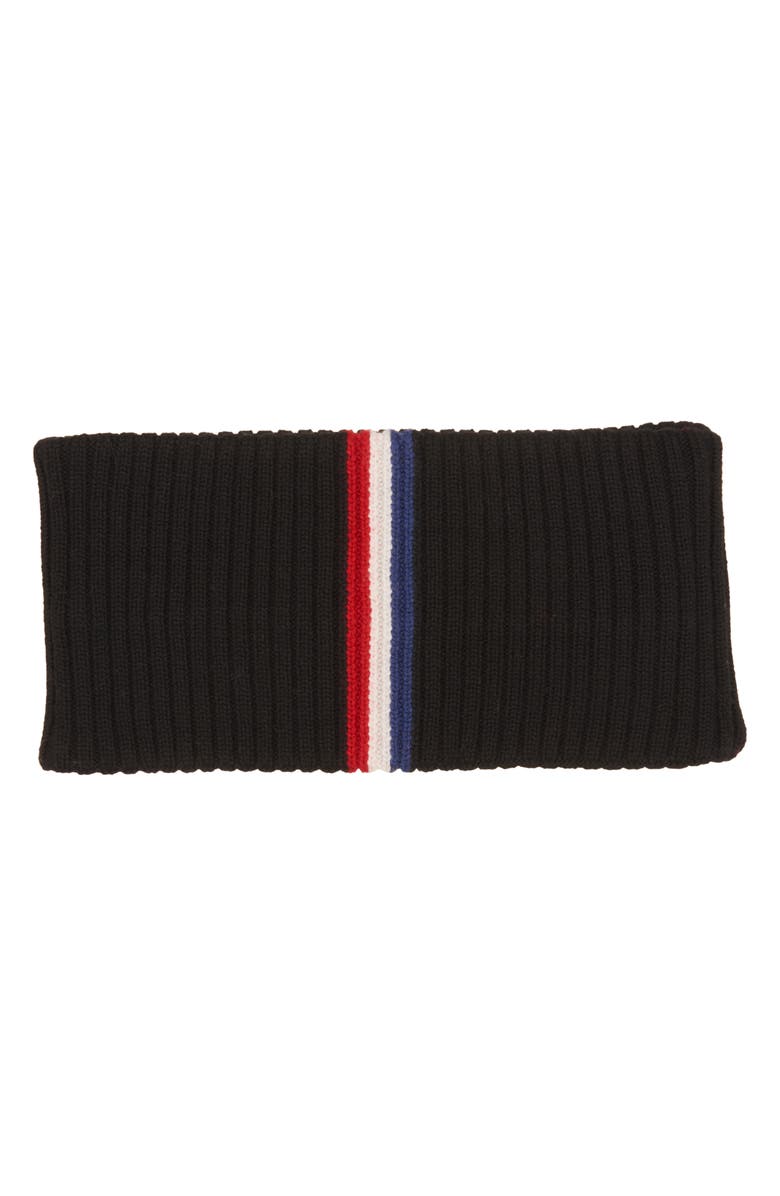 Moncler Grenoble Logo Embroidered Virgin Wool Rib Headband, Alternate, color,