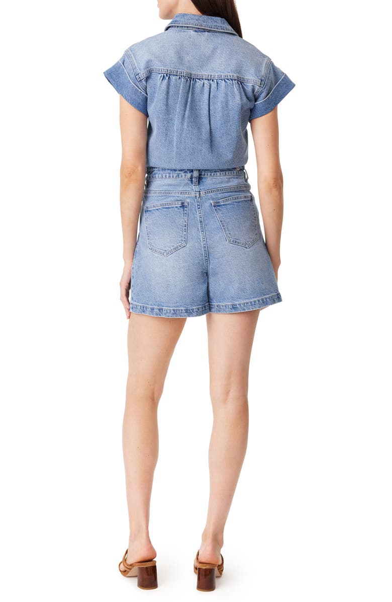 Habitual Roll Cuff Denim Jumpsuit, Alternate, color, Splash