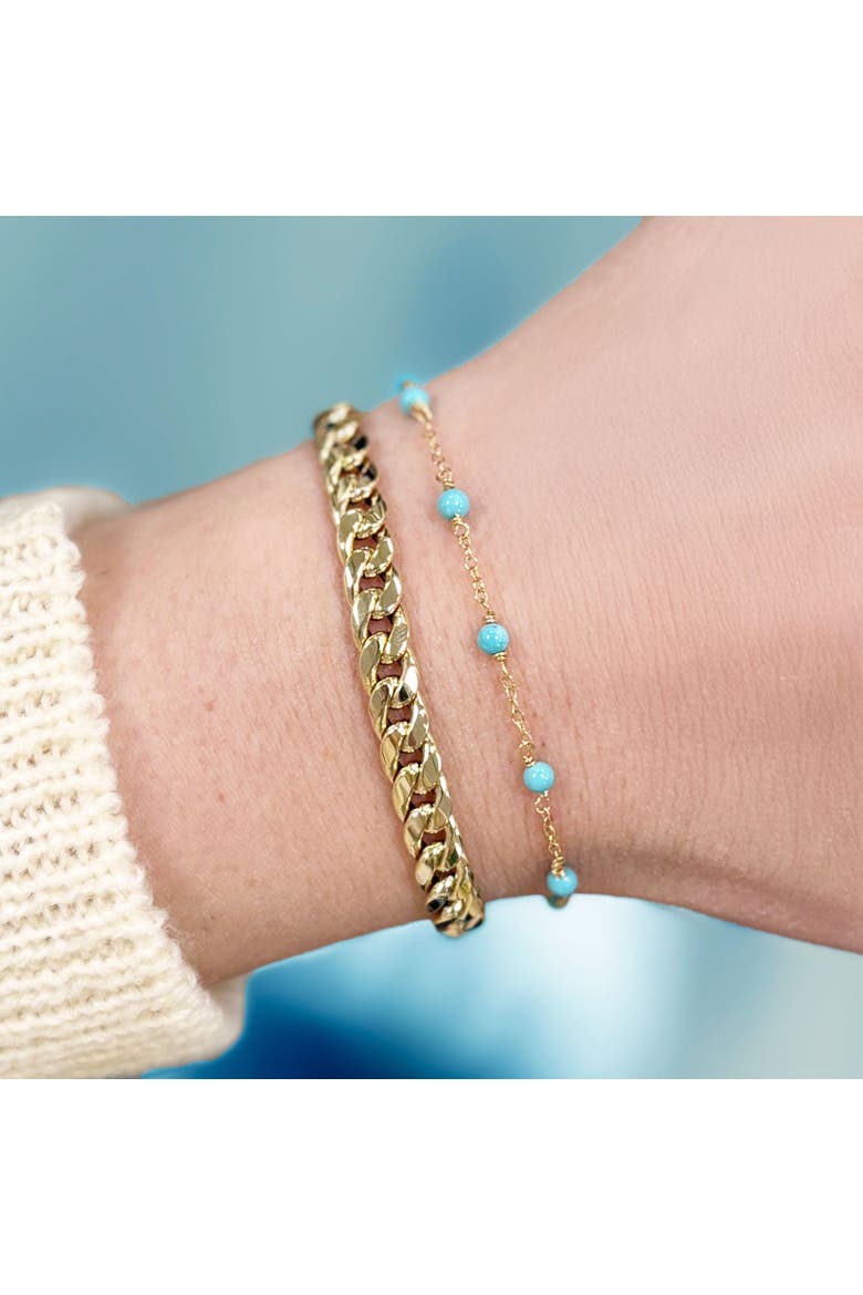 Turquoise Bead Chain Bracelet, Alternate, color, Turquoise