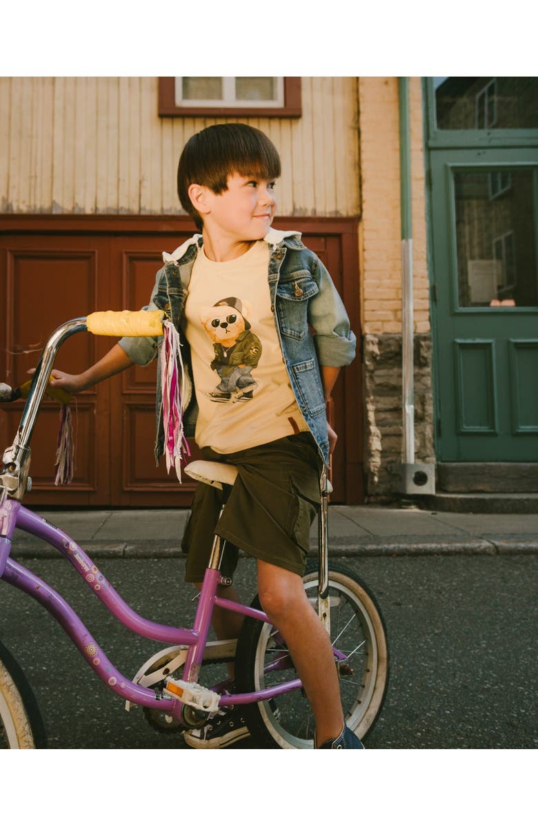 Deux par Deux Organic Cotton Jersey Teddy Bear T-Shirt, Alternate, color, Beige