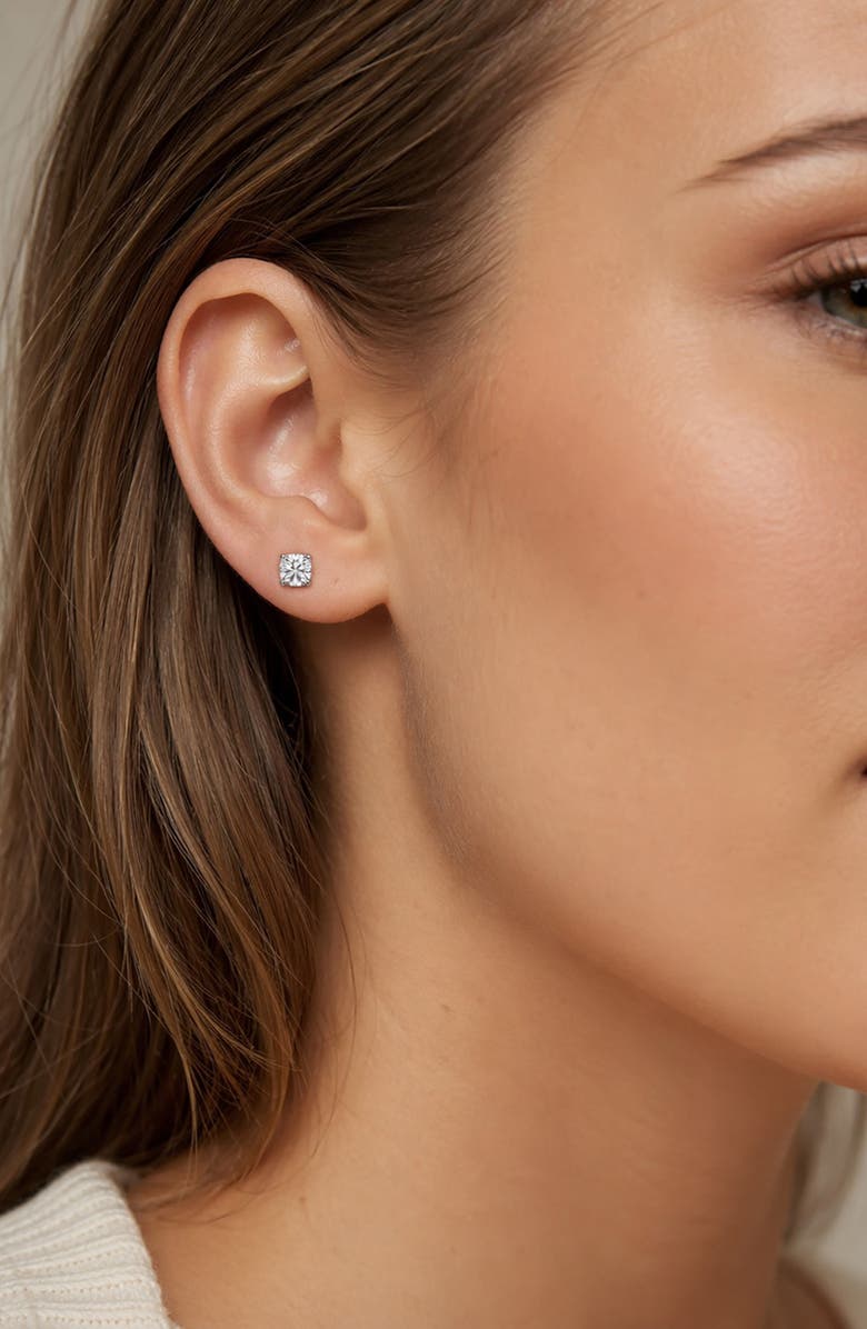 BEST SILVER Moissanite Stud Earrings, Alternate, color,