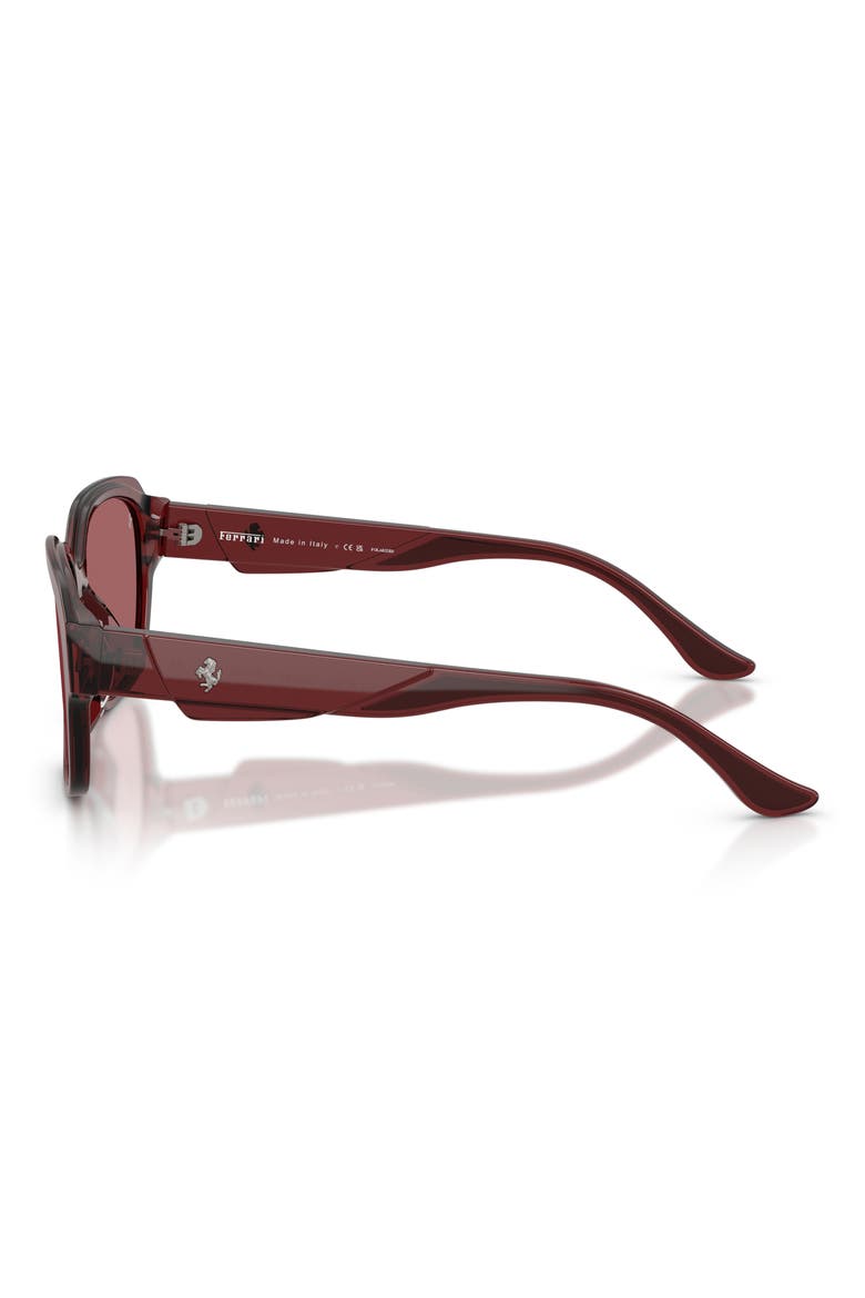 57mm Polarized Square Sunglasses, Alternate, color, BORDEAUX / POLAR PURPLE