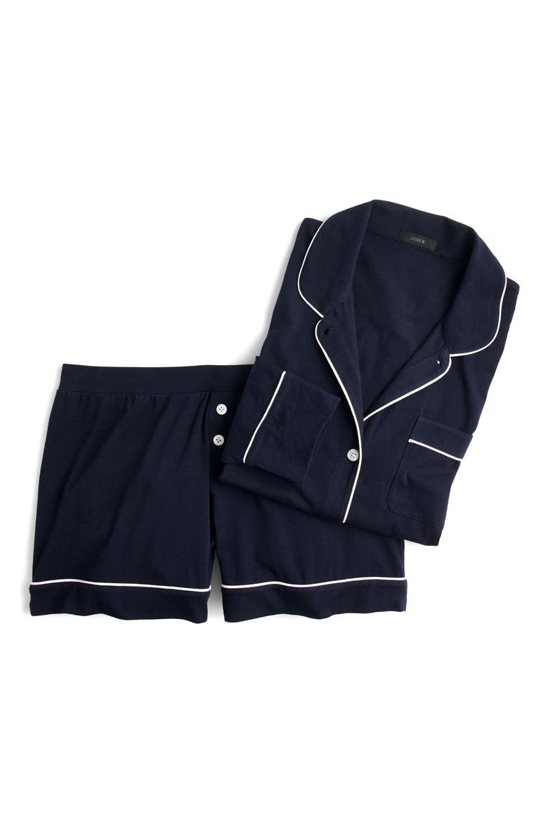 Dreamy Short Cotton Pajamas, Alternate, color, NAVY