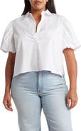 BY DESIGN Abigail Poplin Stretch Cotton Top