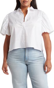 BY DESIGN Abigail Poplin Stretch Cotton Top