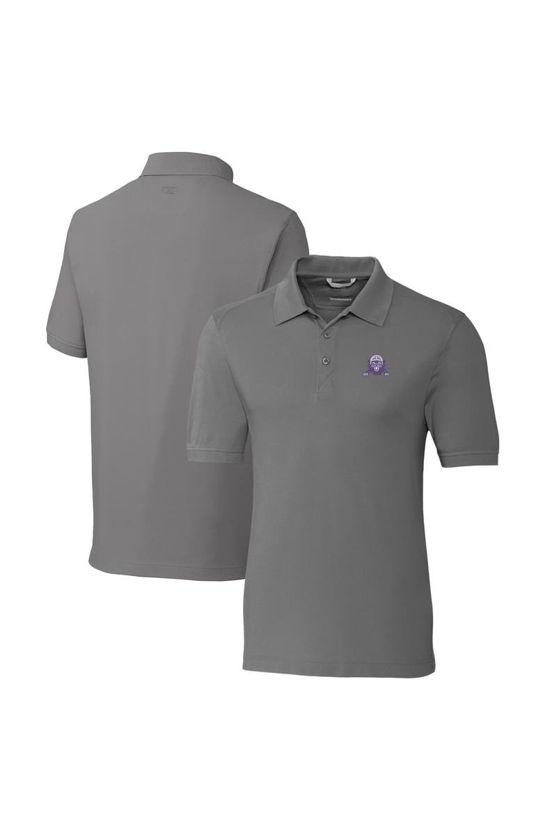 Cutter & Buck Men's Cutter & Buck Steel Northwestern Wildcats Advantage Tri-Blend DryTec Pique Polo, Main, color, 