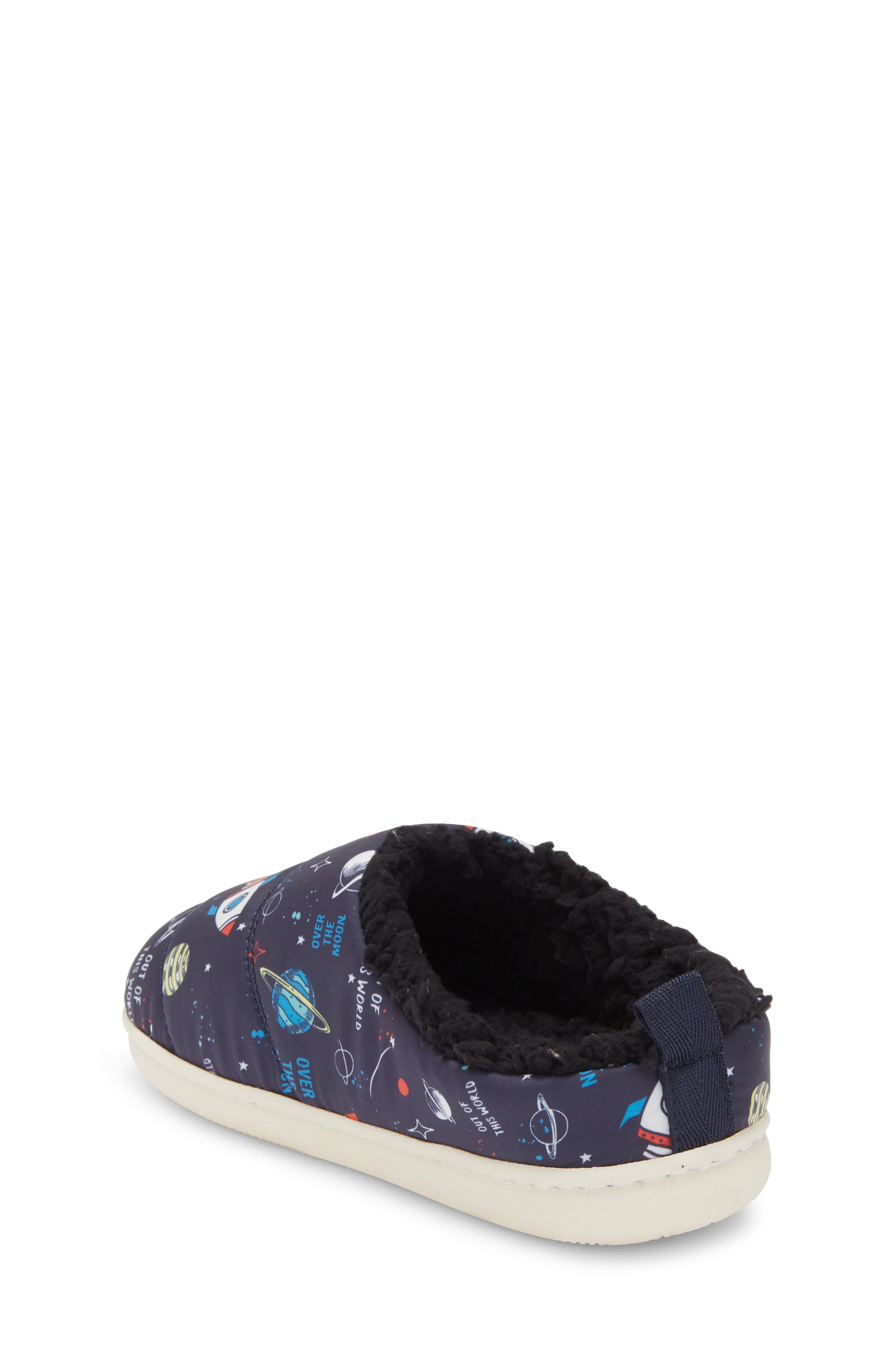 Kids' Fleece Lined Puff Slipper, Alternate, color, NAVY MULTI