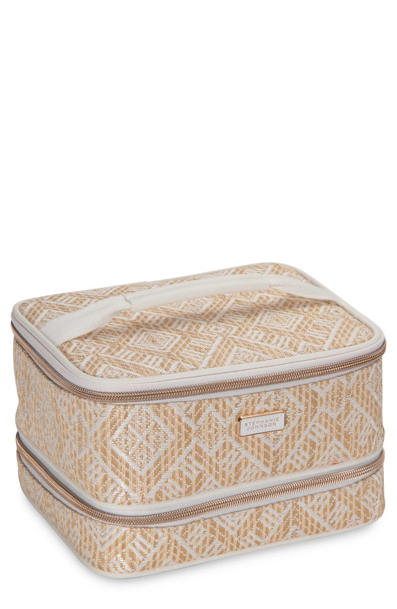 Stephanie Johnson Paros Coconut Jenny Train Cosmetics Case, Main, color, White