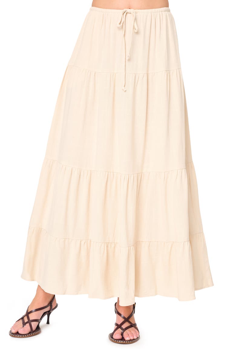 Tiered Maxi Skirt, Main, color, NATURAL