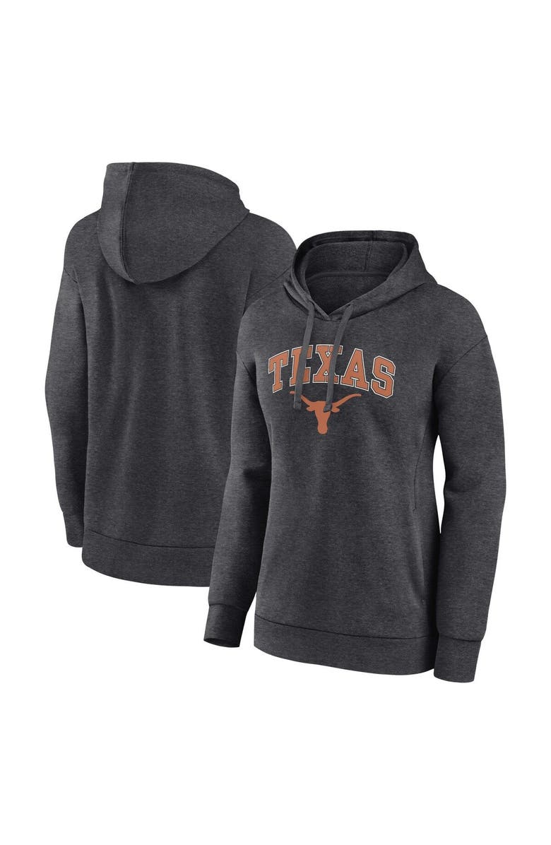 FANATICS Women's Fanatics Branded Heather Charcoal Texas Longhorns Evergreen Campus Pullover Hoodie, Main, color, 