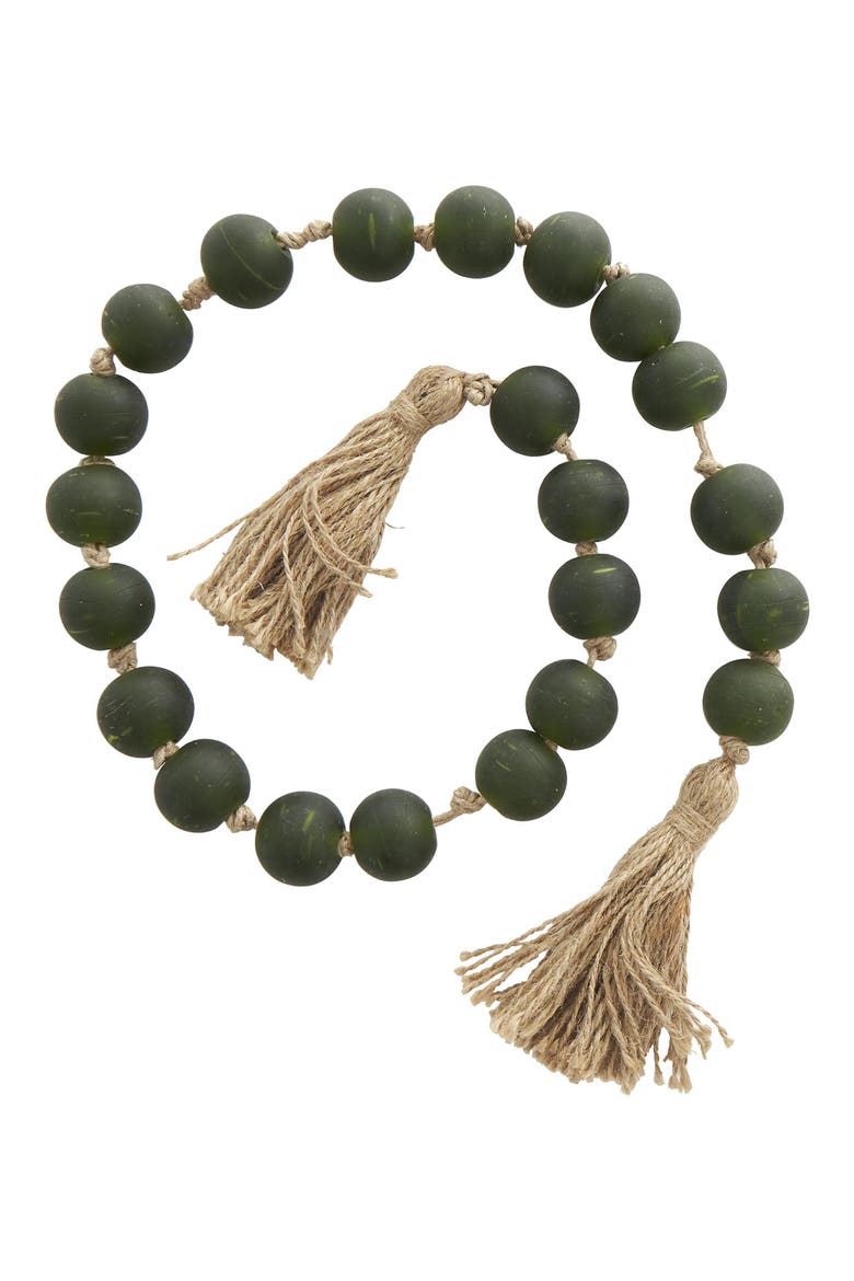 Bohemian Glass Beaded Tassel Garland, Main, color, GREEN