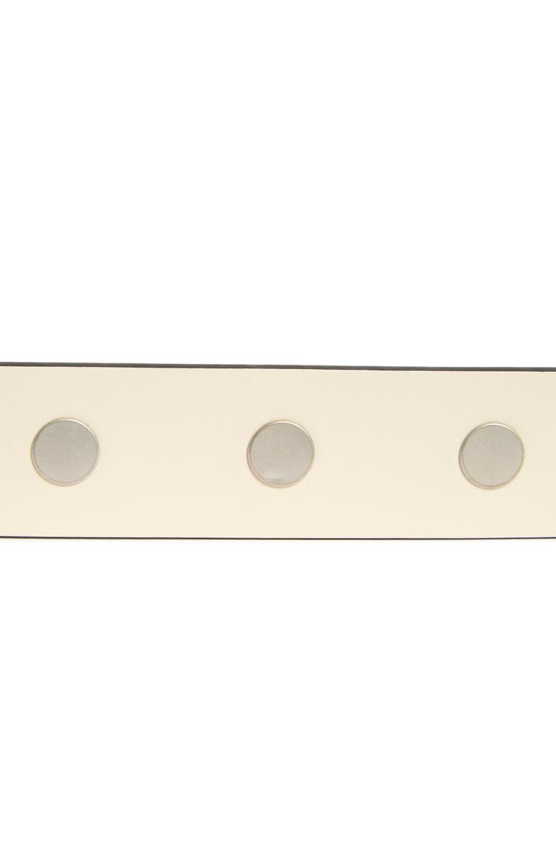 AllSaints Flat Stud Keeper Leather Belt, Alternate, color, Roe