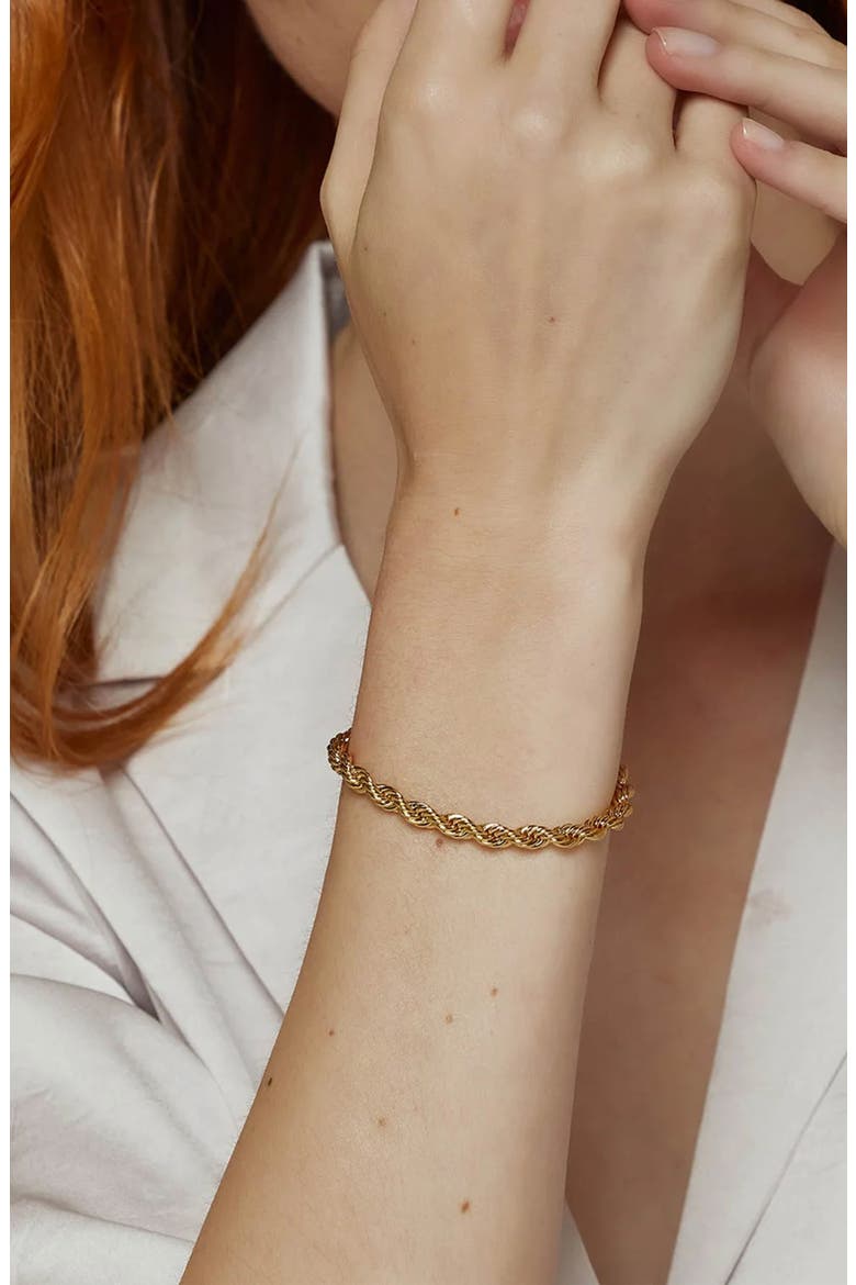 14k Gold Plated Intertwined Necklace, Bracelet & Ring Set Dainty, Alternate, color, Gold