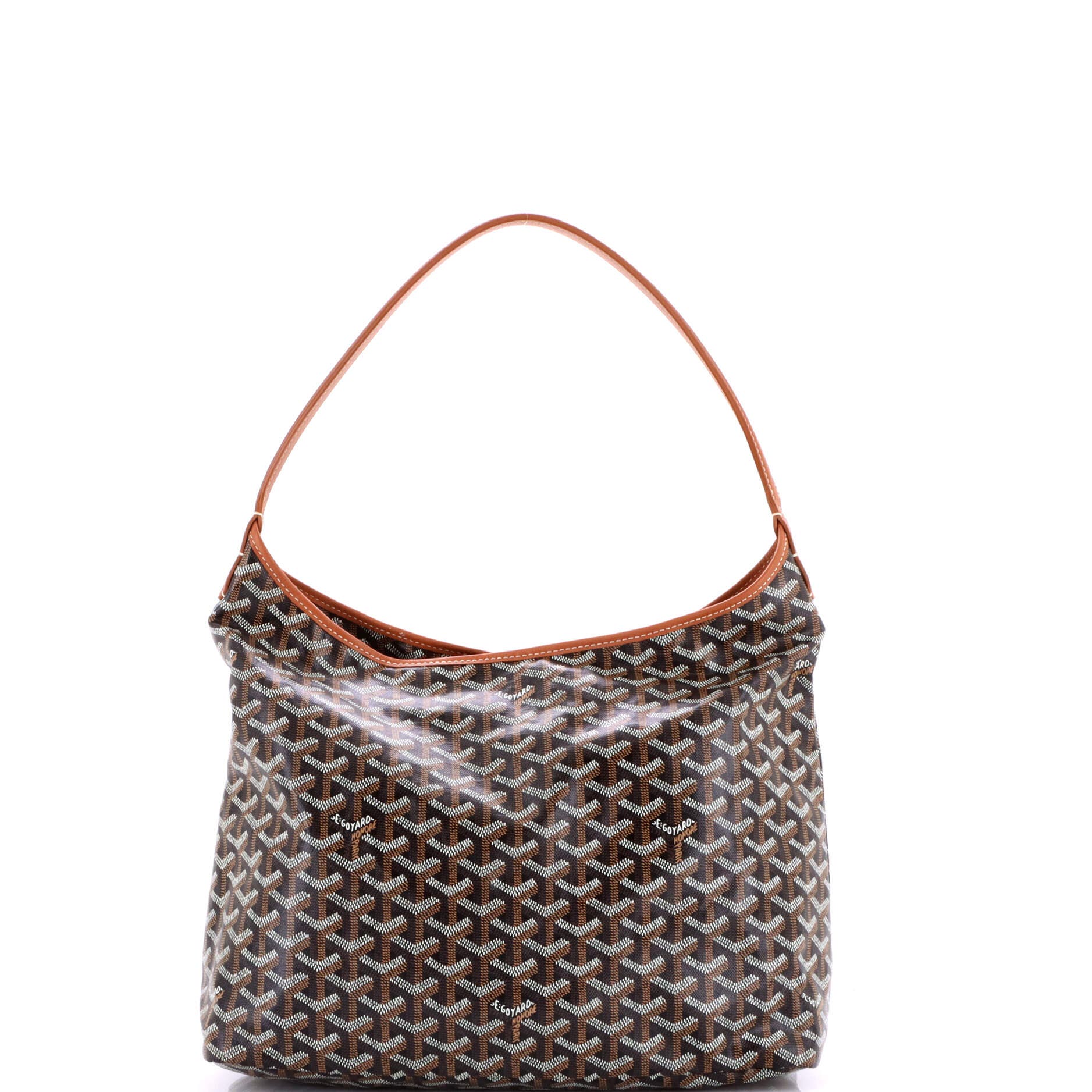 Pre-Owned Goyard Boheme Hobo Coated Canvas, Alternate, color, Brown