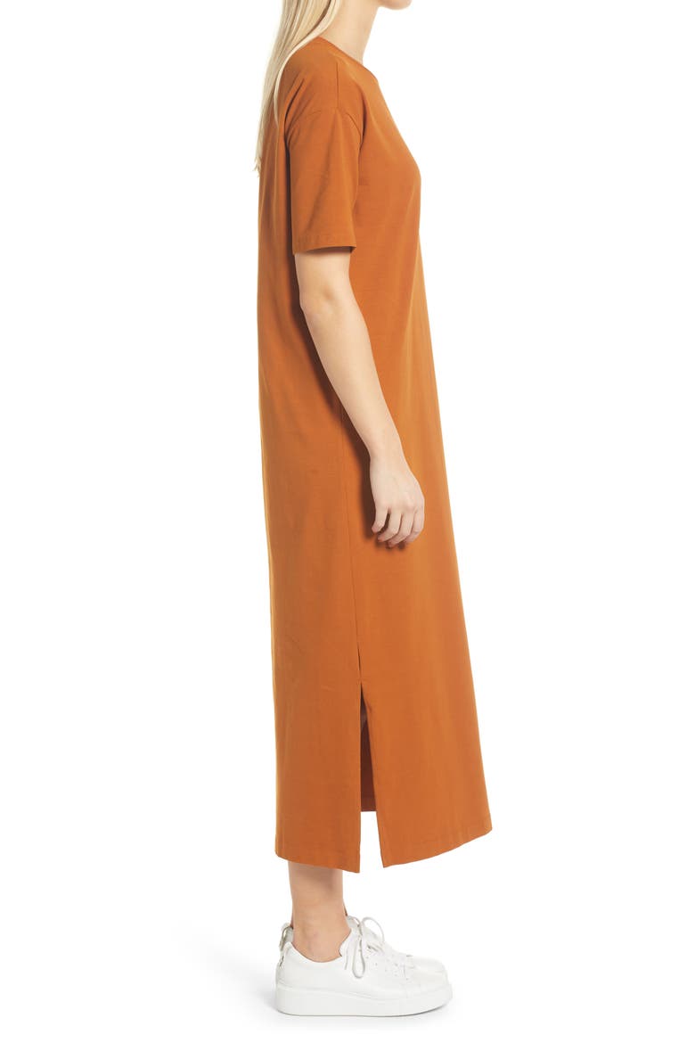 T-Shirt Maxi Dress, Alternate, color, RUST GINGER