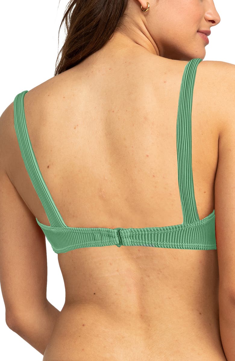 Roxy Rib Love V-Wire Bralette Bikini Top, Alternate, color, Seafoam