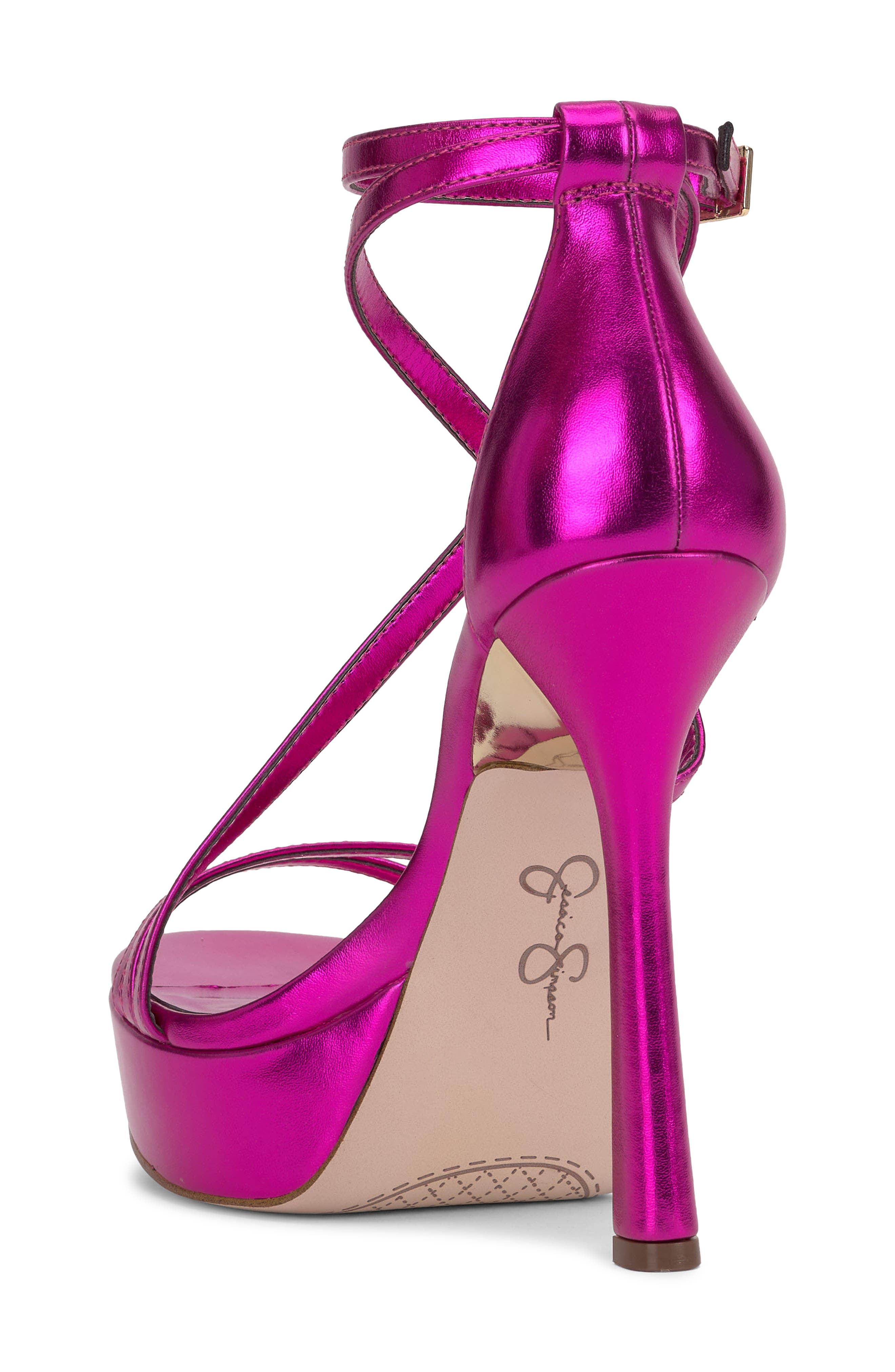 Jewelria Ankle Strap Platform Sandal, Alternate, color, BRIGHT PINK