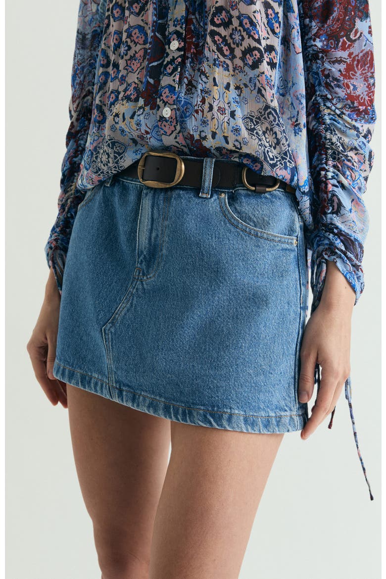 Denim Mini Skirt, Main, color, Denim