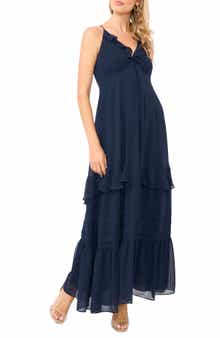 1.STATE Ruffle Chiffon Maxi Dress