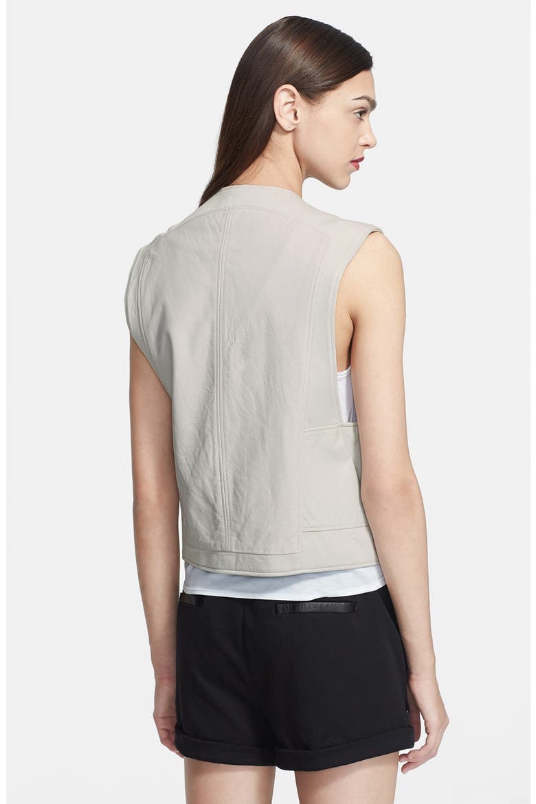 Leather Biker Vest, Alternate, color, NIMBUS