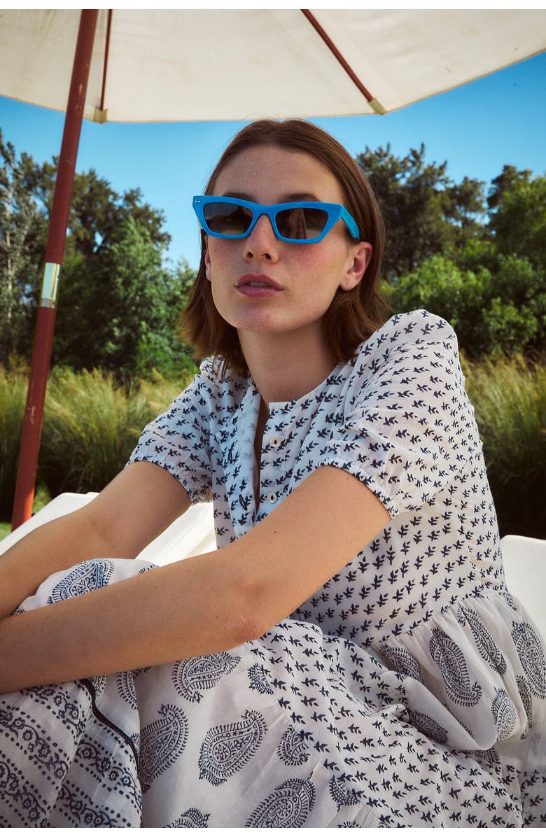 Ro's Garden Daphne Midi Dress, Alternate, color, Blue Indienne