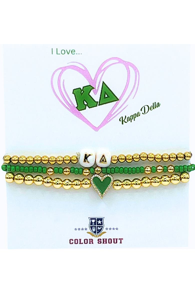 Kappa Delta Love My Sorority Bracelet Stack, Main, color, Yellow Gold