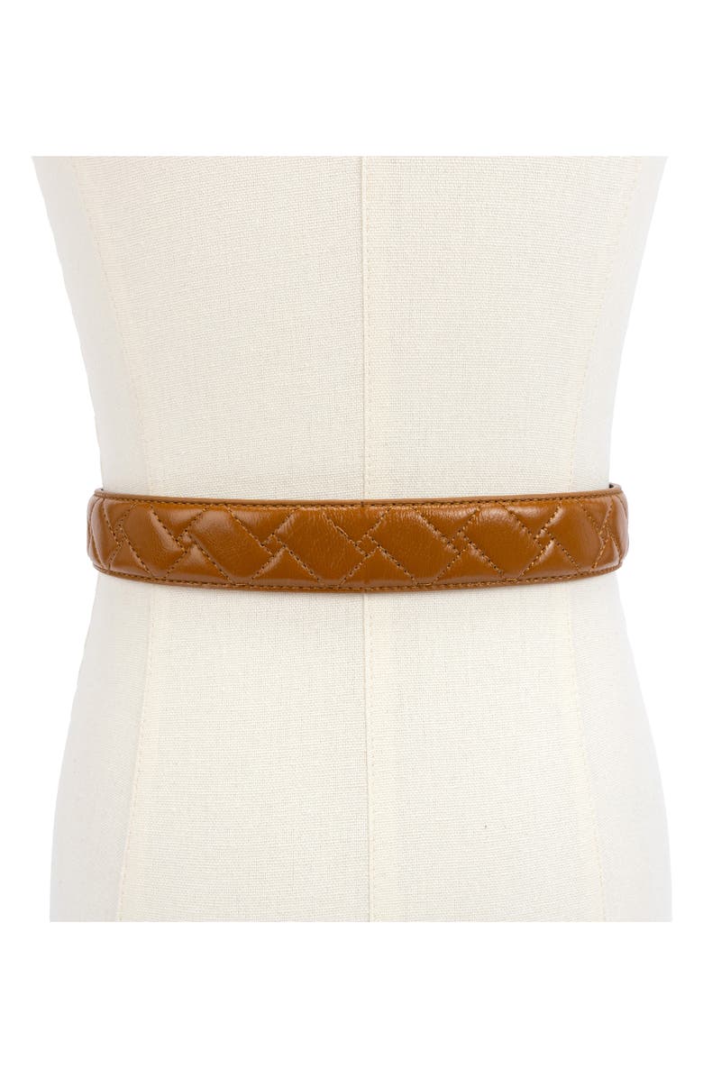 Kurt Geiger London Quilted Leather Belt, Alternate, color, 