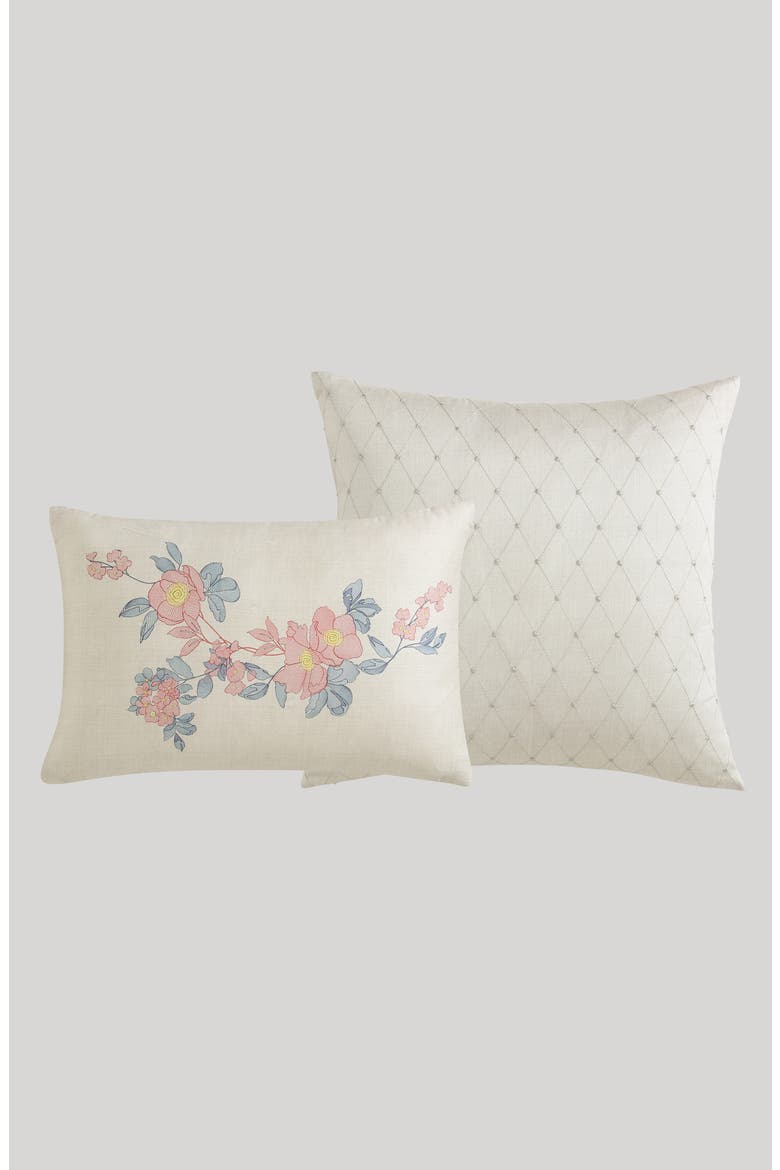 Antique Flowers Cotton 5-Piece Reversible Comforter Set, Alternate, color, WHITE
